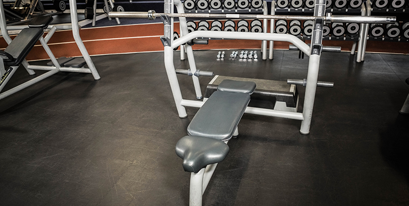 Exercise machines in a gym