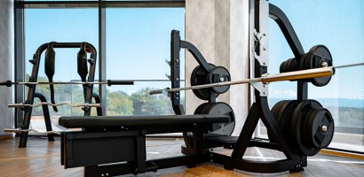 Modern gym interior with new fitness equipment