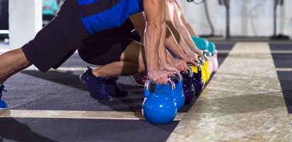 blue competition kettlebell