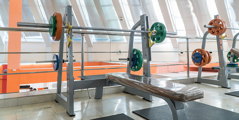 sports equipment in the hall