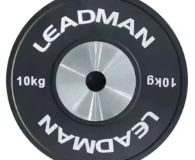 Leadman Fitness Black Rubber Weight Plates for Durability and Performance