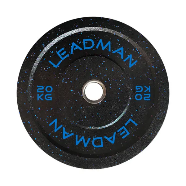 Leadman Fitness Fleck Crumb Rubber Bumper Plates with Non-Slip Texture