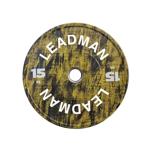 Leadman Fitness Wood Grain Rubber Weight Plates